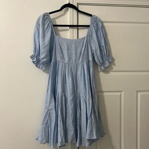 TCEC Light Blue Puff Sleeve Dress